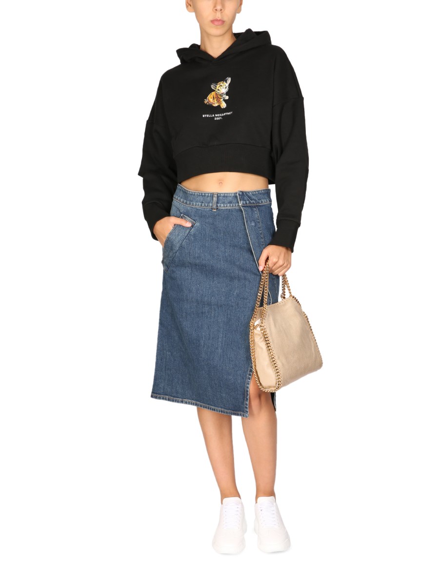 STELLA McCARTNEY FELPA TIGER IN JERSEY DI COTONE
