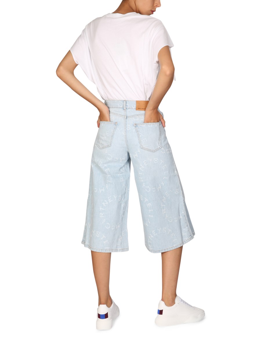 STELLA McCARTNEY JEANS WIDE LEG IN DENIM DI COTONE