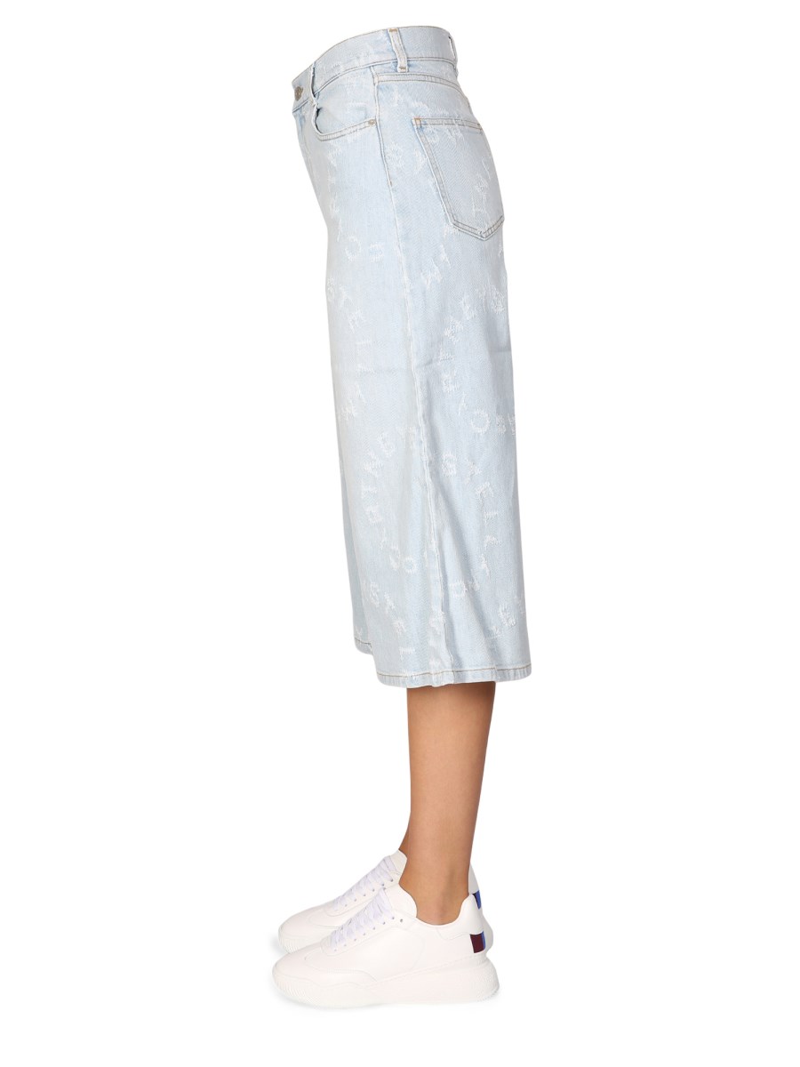 STELLA McCARTNEY JEANS WIDE LEG IN DENIM DI COTONE