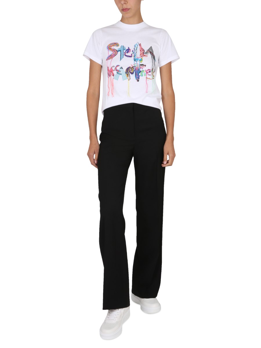 STELLA McCARTNEY PANTALONE IN COTONE STRAIGHT LEG