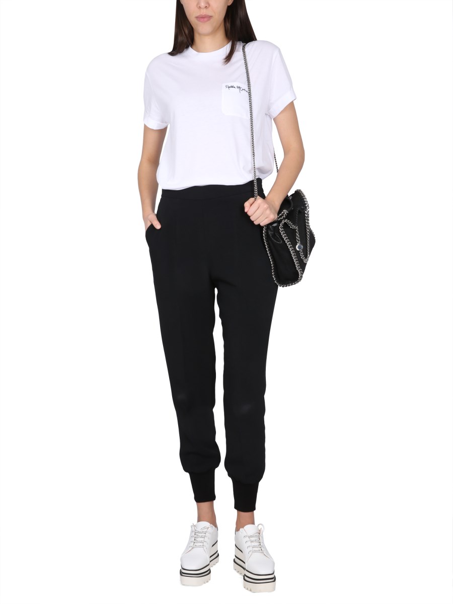 STELLA McCARTNEY PANTALONE IN LANA CON ELASTICO