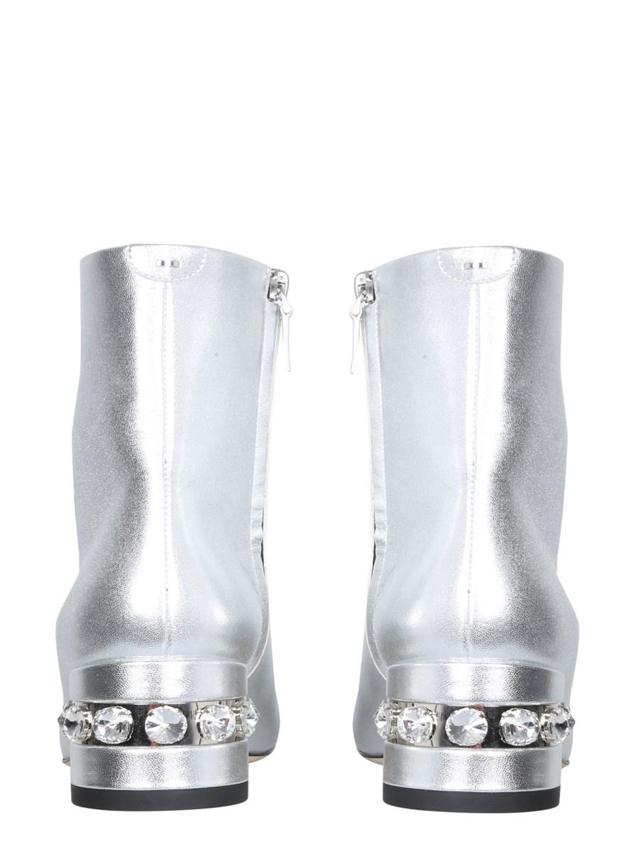NICHOLAS KIRKWOOD STIVALE 55JJ CRYSTAL IN PELLE METALLIZZATA