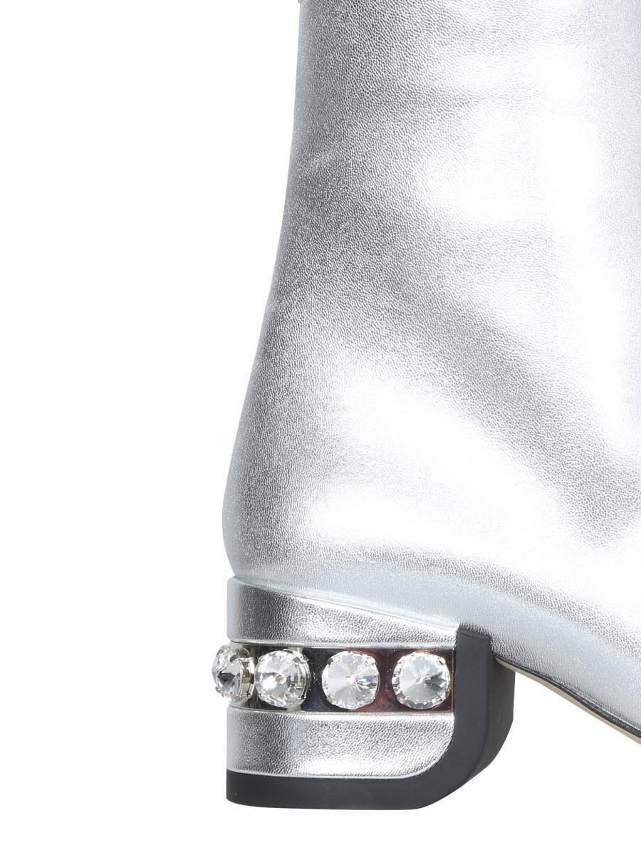NICHOLAS KIRKWOOD STIVALE 55JJ CRYSTAL IN PELLE METALLIZZATA