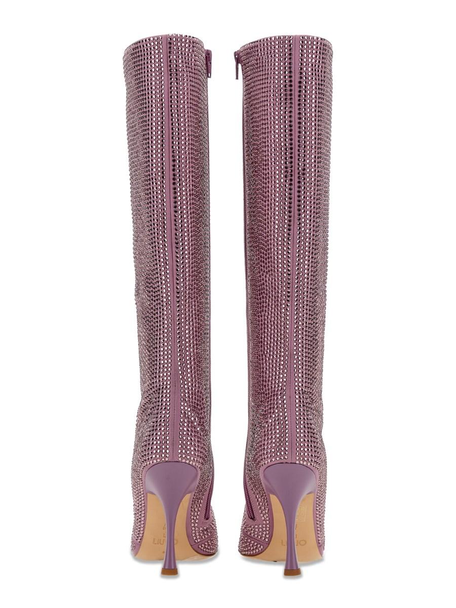 LEONIE HANNE X LIU JO STIVALE ALTI IN RASO CON STRASS