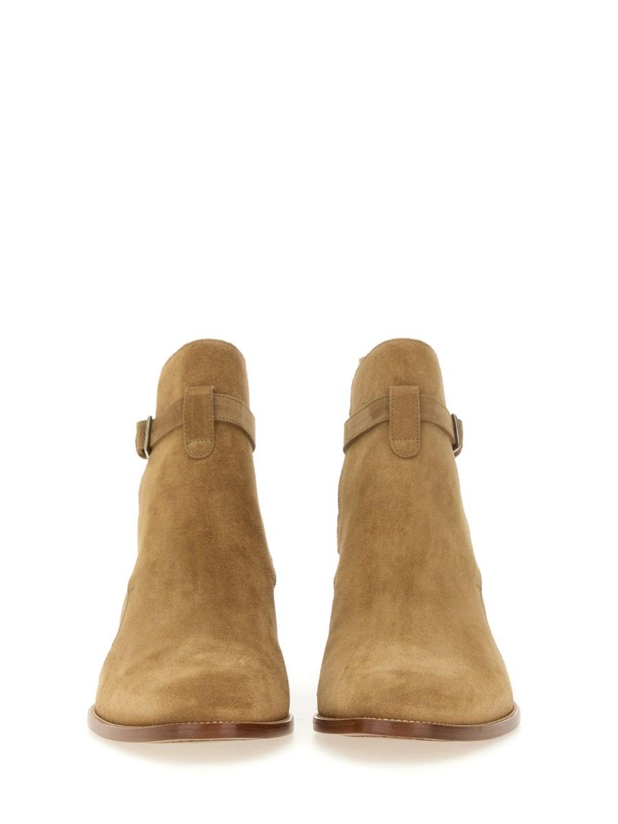 SAINT LAURENT STIVALE WYATT 30 JODHPUR IN PELLE SUEDE
