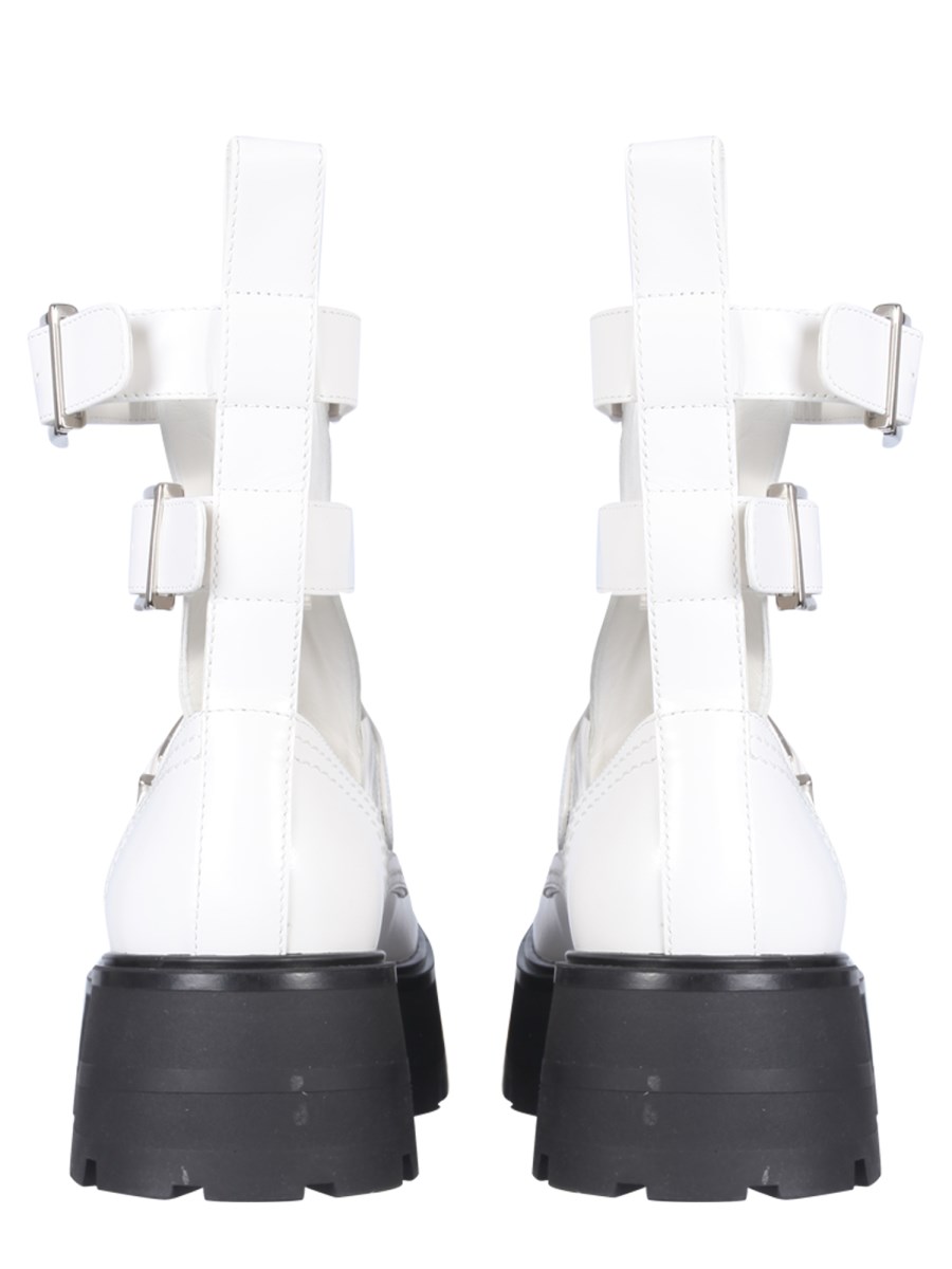 ALEXANDER McQUEEN STIVALETTO RAVE IN PELLE CON FIBBIE