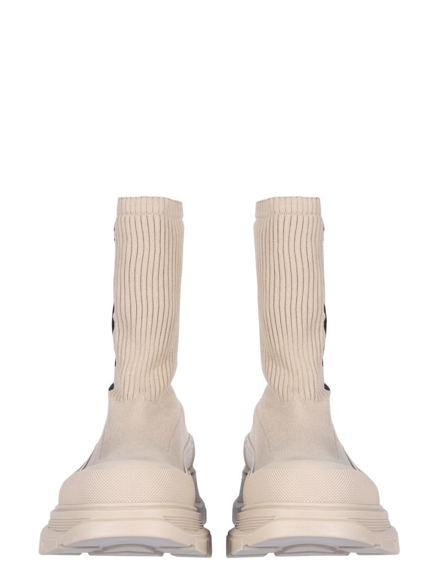ALEXANDER McQUEEN STIVALETTO TREAD SLICK IN MAGLIA A COSTE