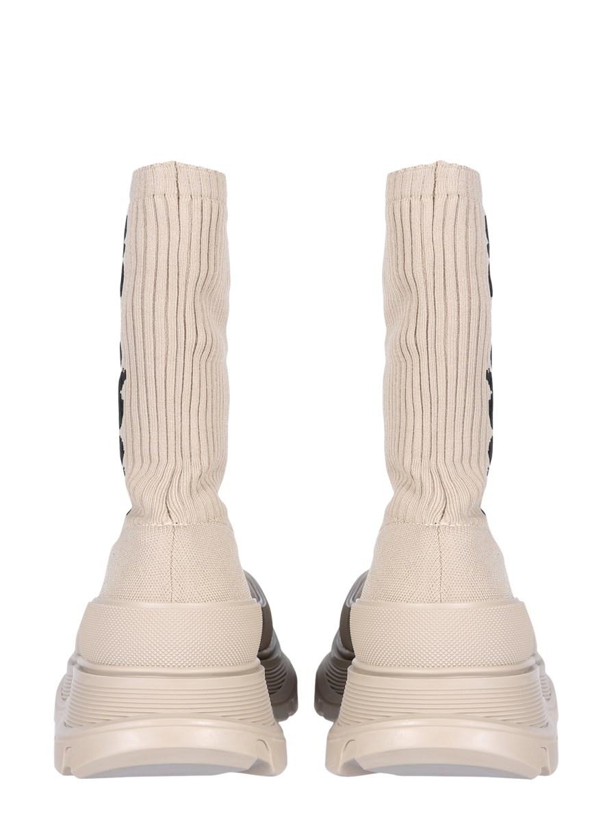 ALEXANDER McQUEEN STIVALETTO TREAD SLICK IN MAGLIA A COSTE
