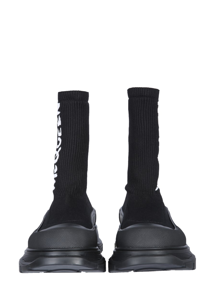 ALEXANDER McQUEEN STIVALETTO TREAD SLICK IN MAGLIA A COSTE