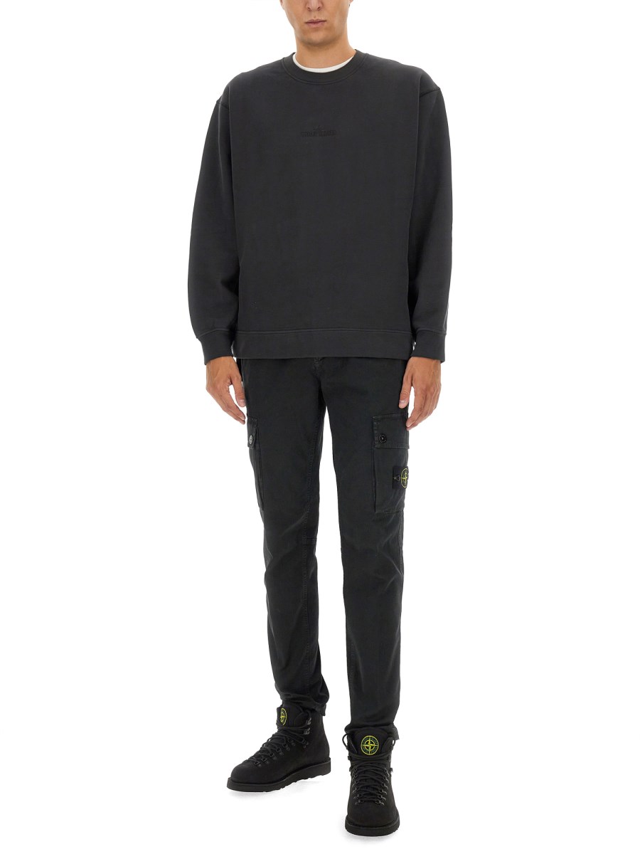 STONE ISLAND FELPA IN COTONE CON LOGO