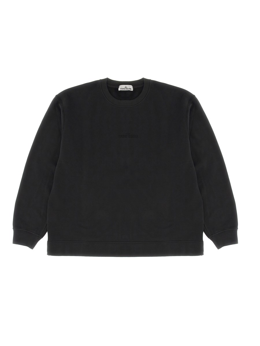STONE ISLAND FELPA IN COTONE CON LOGO