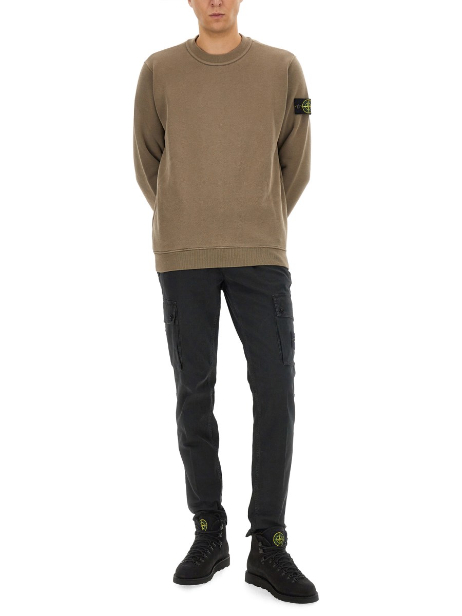 STONE ISLAND FELPA IN COTONE CON LOGO