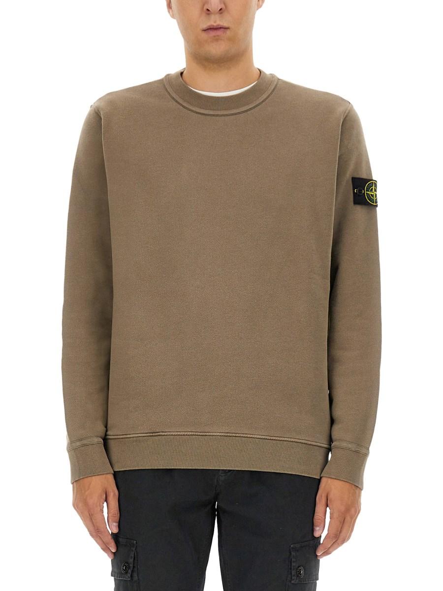 STONE ISLAND FELPA IN COTONE CON LOGO