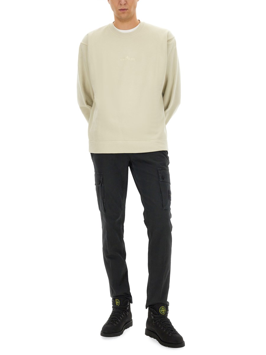 STONE ISLAND FELPA IN COTONE CON LOGO