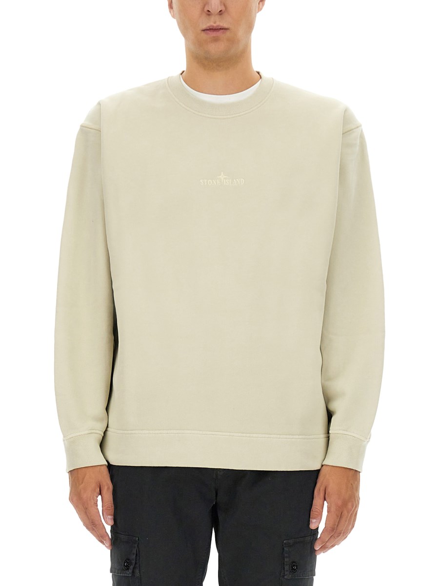 STONE ISLAND FELPA IN COTONE CON LOGO