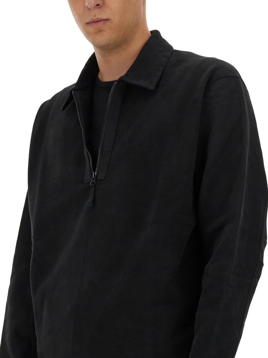 STONE ISLAND FELPA IN COTONE CON LOGO