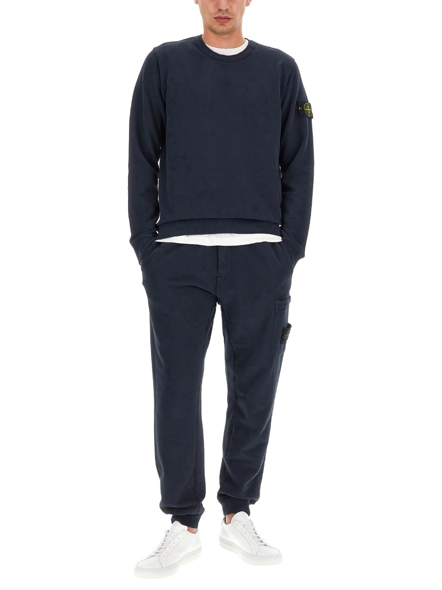 STONE ISLAND FELPA IN COTONE CON LOGO