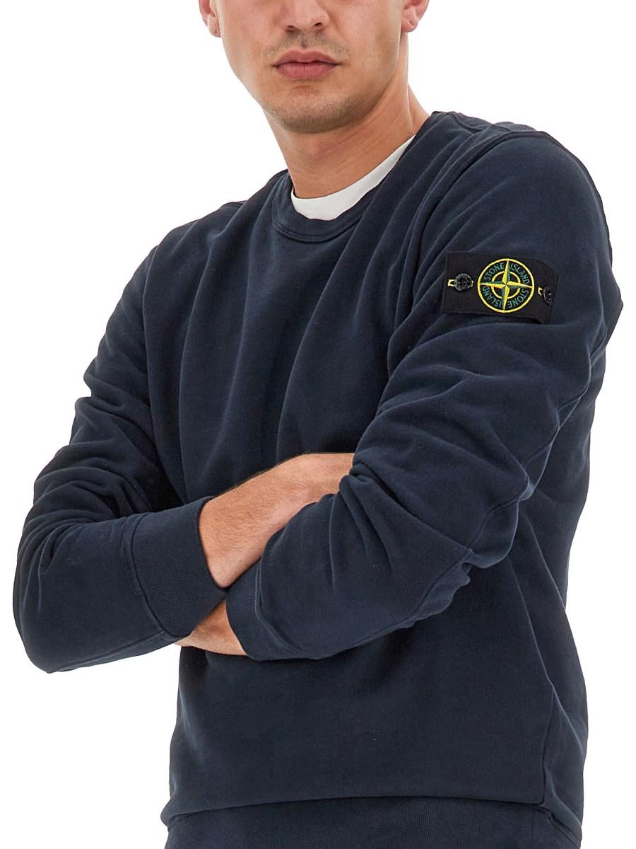 STONE ISLAND FELPA IN COTONE CON LOGO