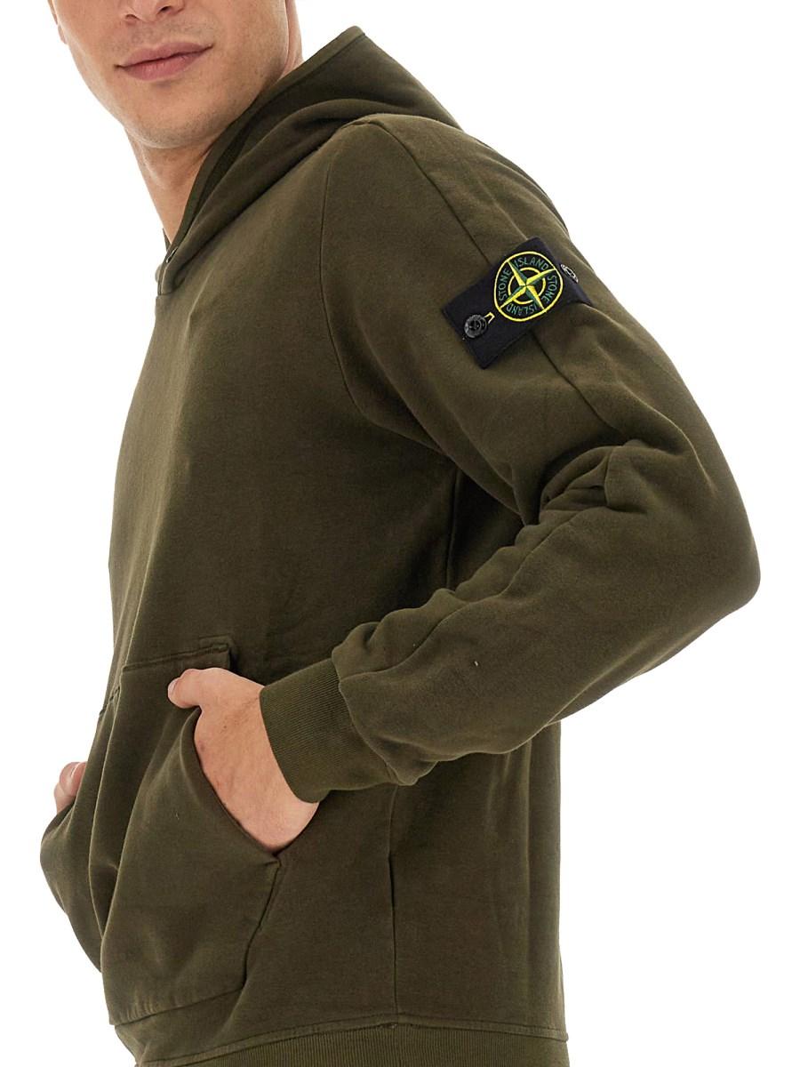 STONE ISLAND FELPA IN COTONE CON LOGO
