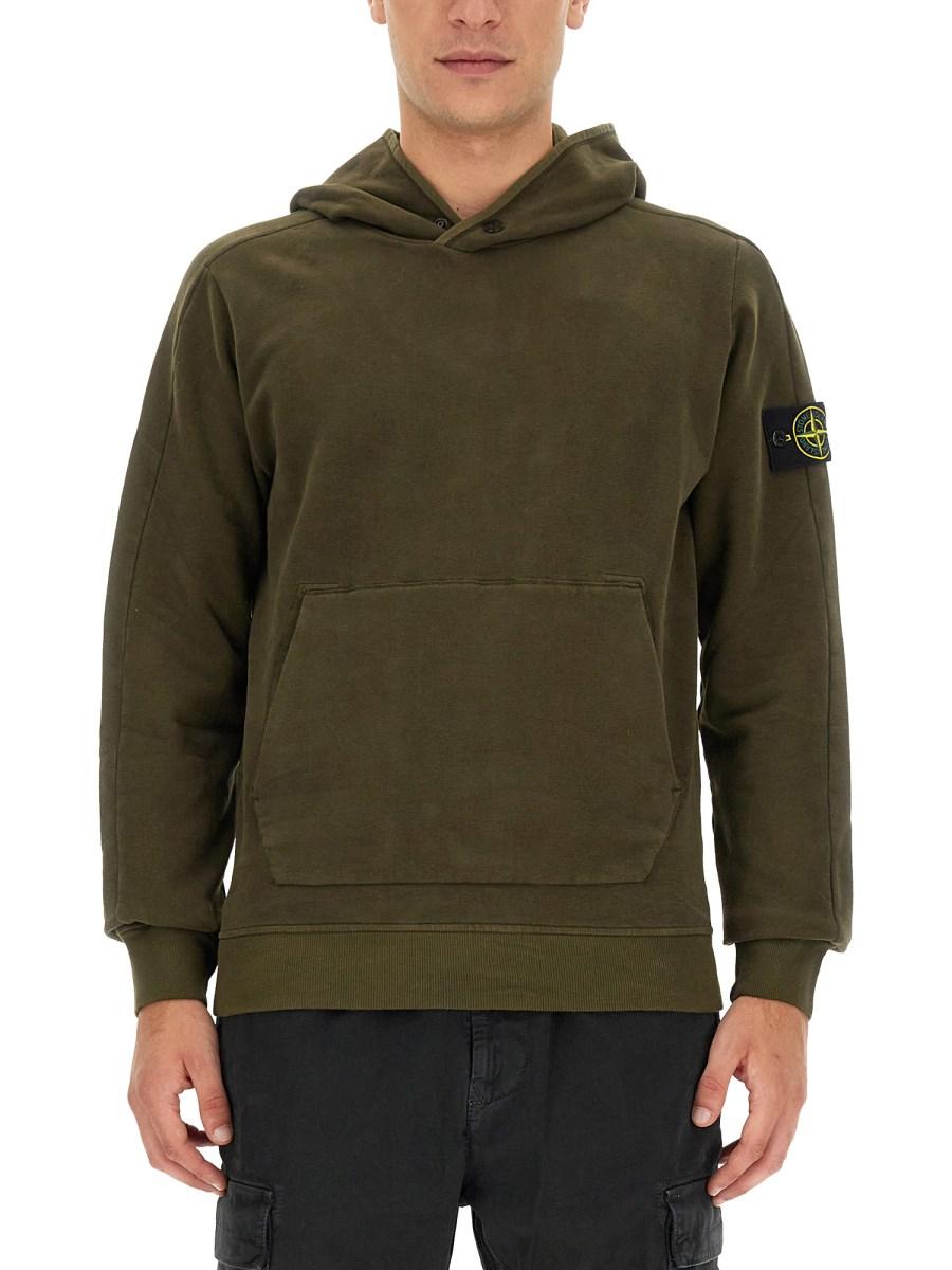STONE ISLAND FELPA IN COTONE CON LOGO