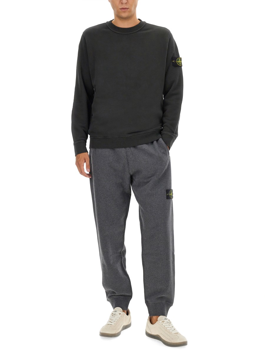 STONE ISLAND FELPA IN COTONE CON PATCH LOGO