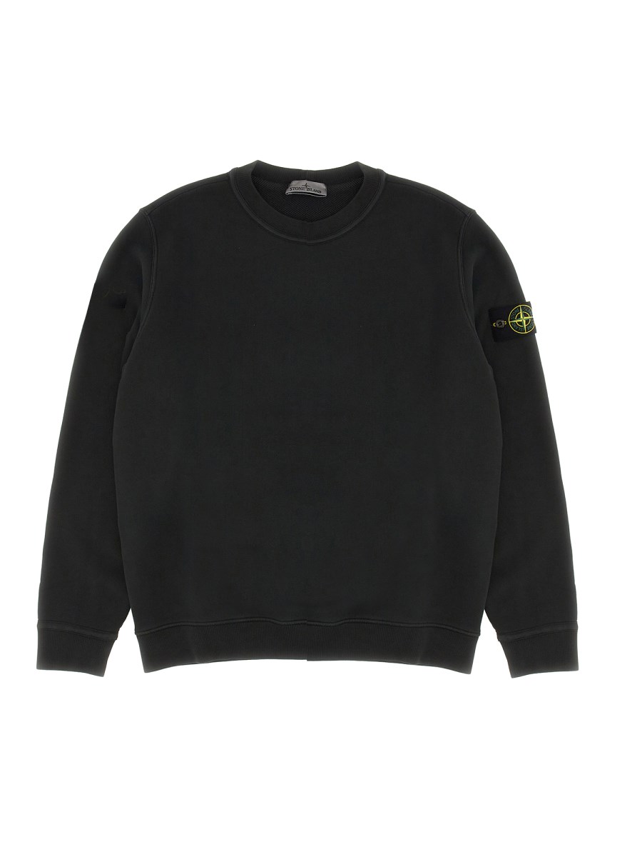 STONE ISLAND FELPA IN COTONE CON PATCH LOGO