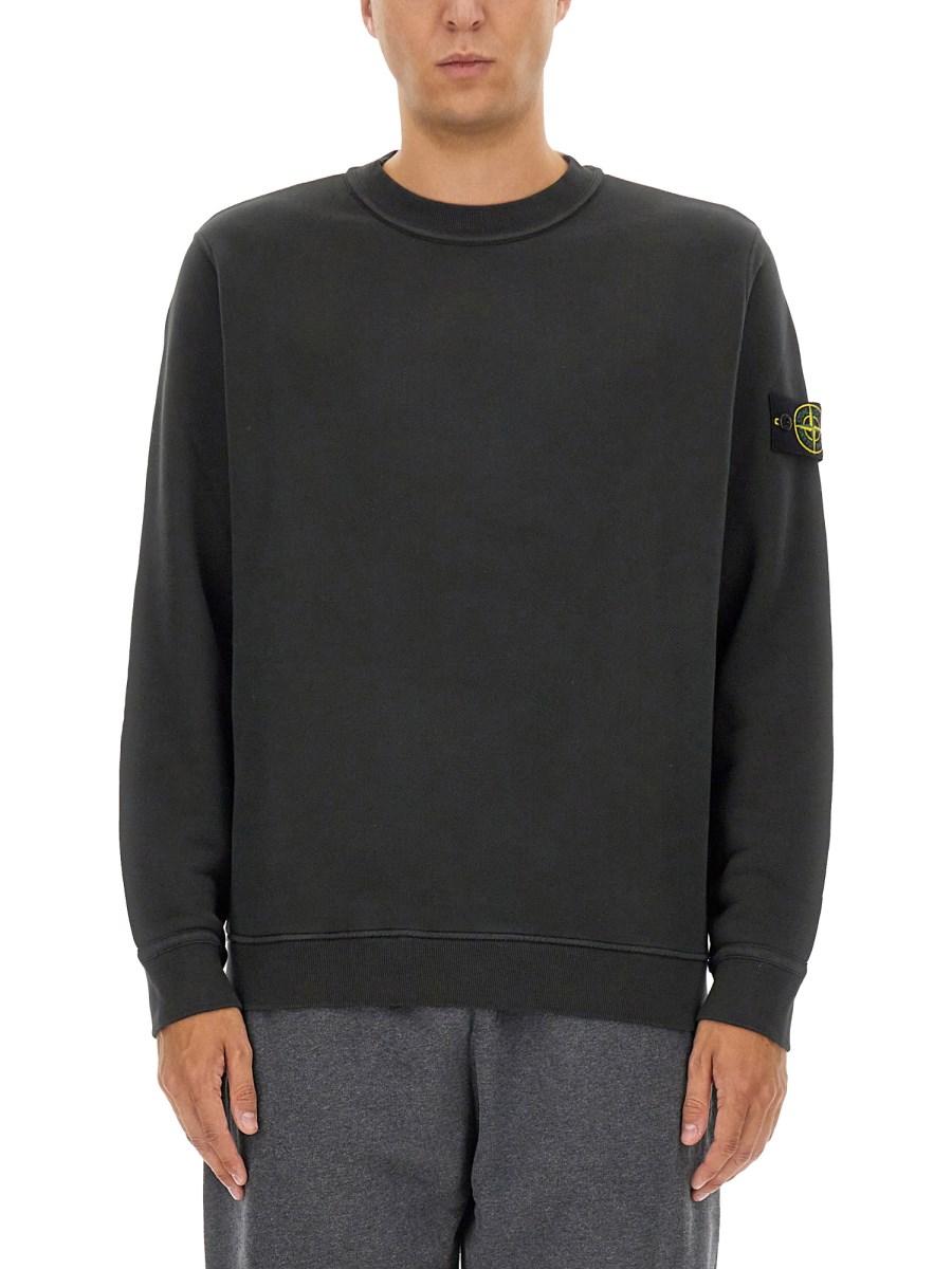 STONE ISLAND FELPA IN COTONE CON PATCH LOGO