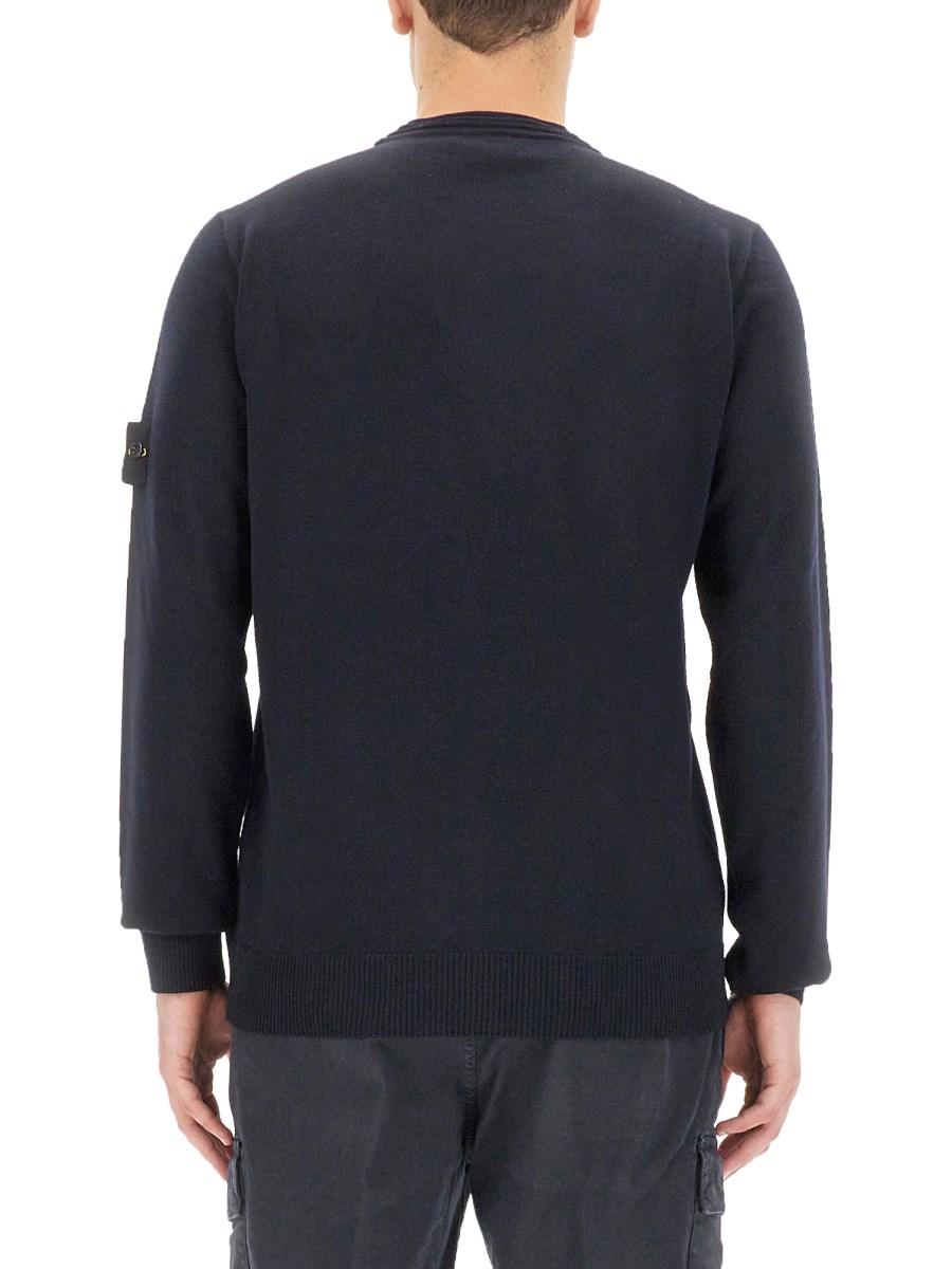 STONE ISLAND MAGLIA IN LANA VERGINE CON LOGO