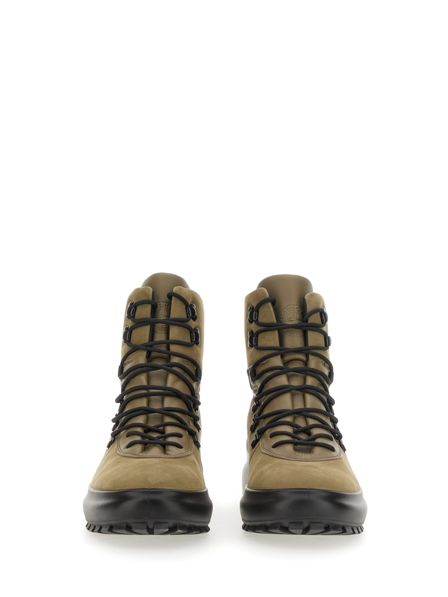 STONE ISLAND STIVALETTO HIKING STRINGATO IN PELLE