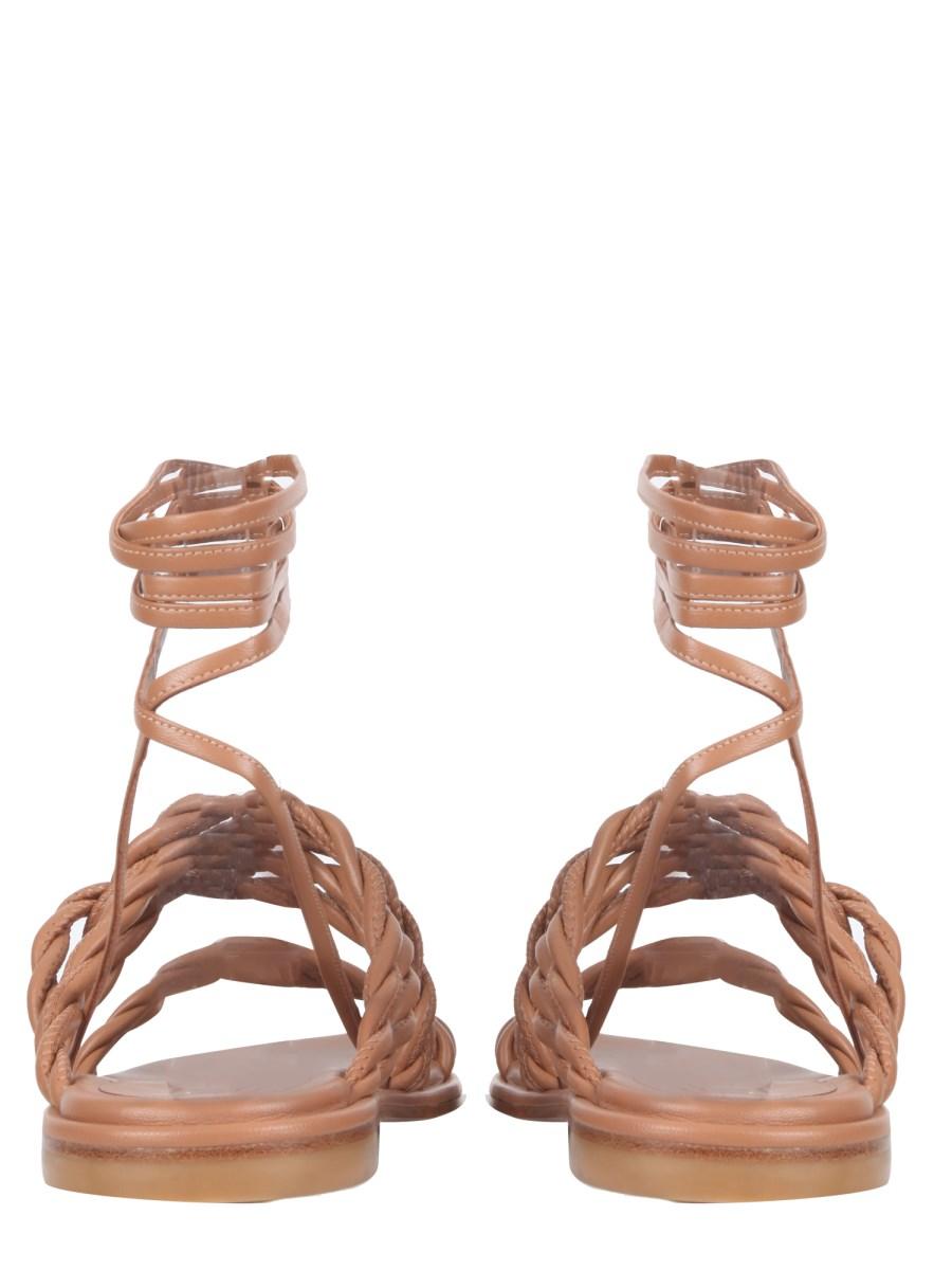 STUART WEITZMAN SANDALO CALYPSO IN PELLE CON LACCI