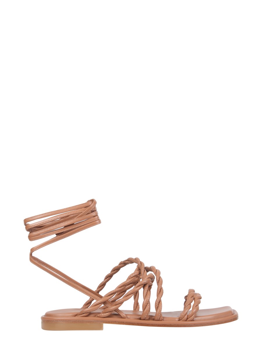 STUART WEITZMAN SANDALO CALYPSO IN PELLE CON LACCI