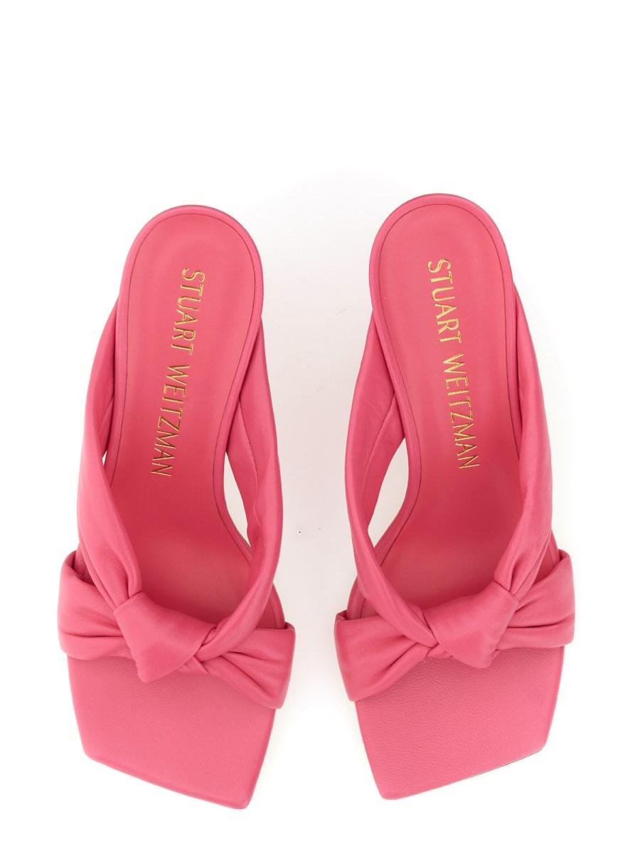 STUART WEITZMAN SANDALO IN PELLE CON FIOCCO