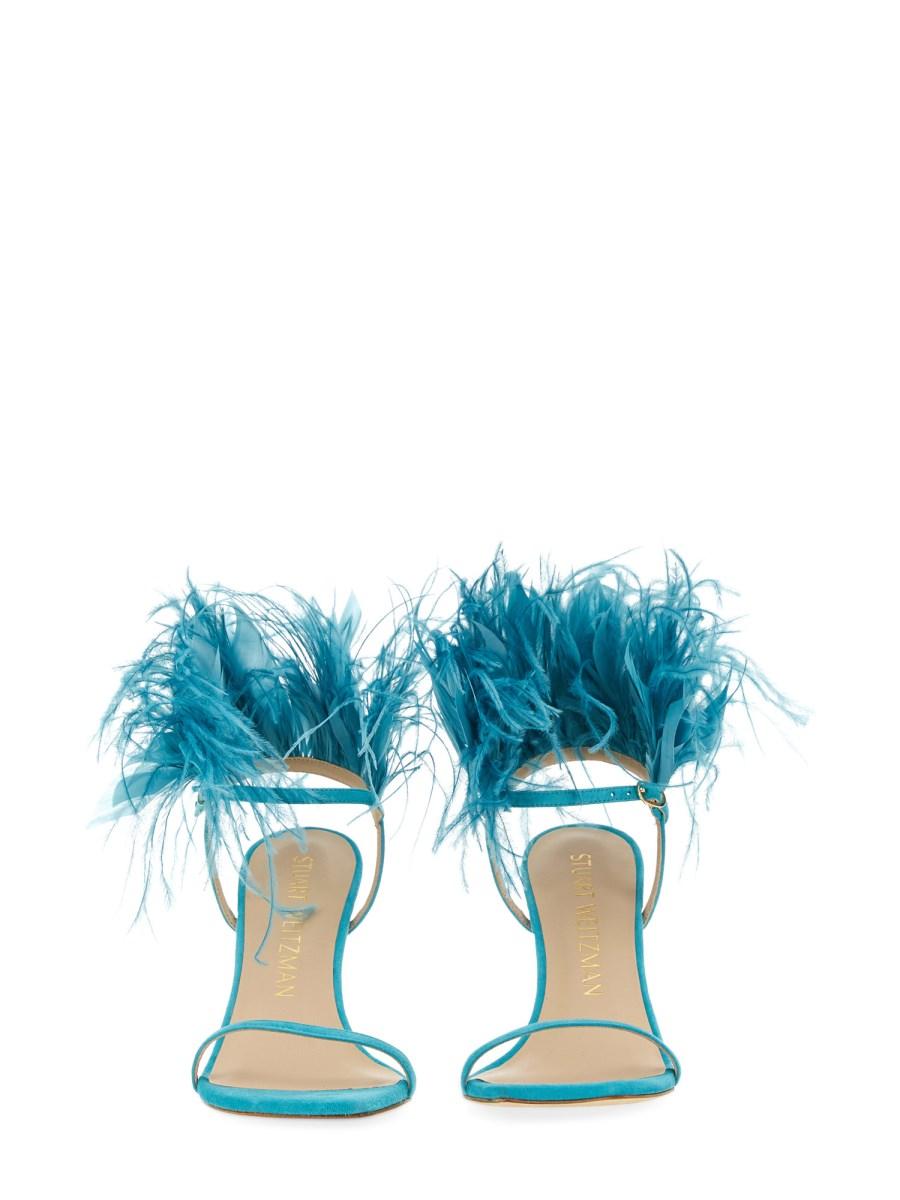 STUART WEITZMAN SANDALO PLUME 100 IN SUEDE