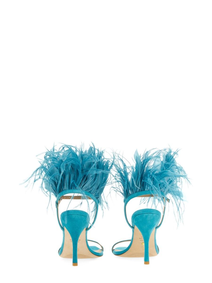 STUART WEITZMAN SANDALO PLUME 100 IN SUEDE