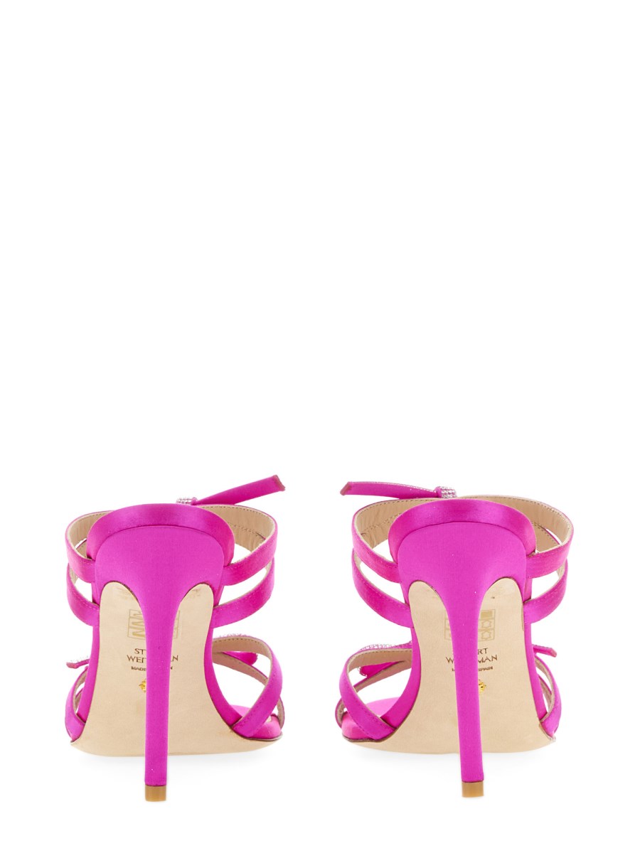 STUART WEITZMAN SANDALO SLIDE SW BOW IN RASO