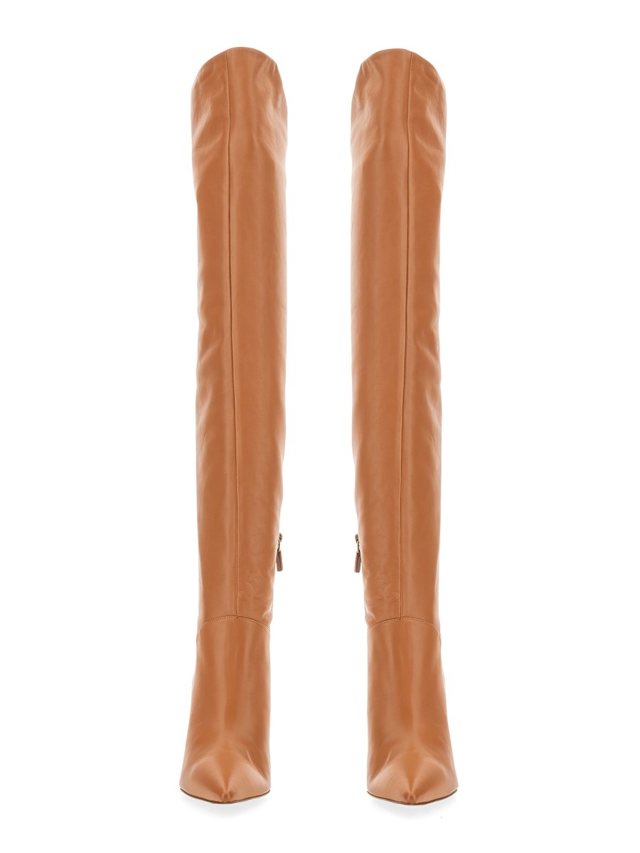 STUART WEITZMAN STIVALE SALOON 100 WEDGE IN PELLE