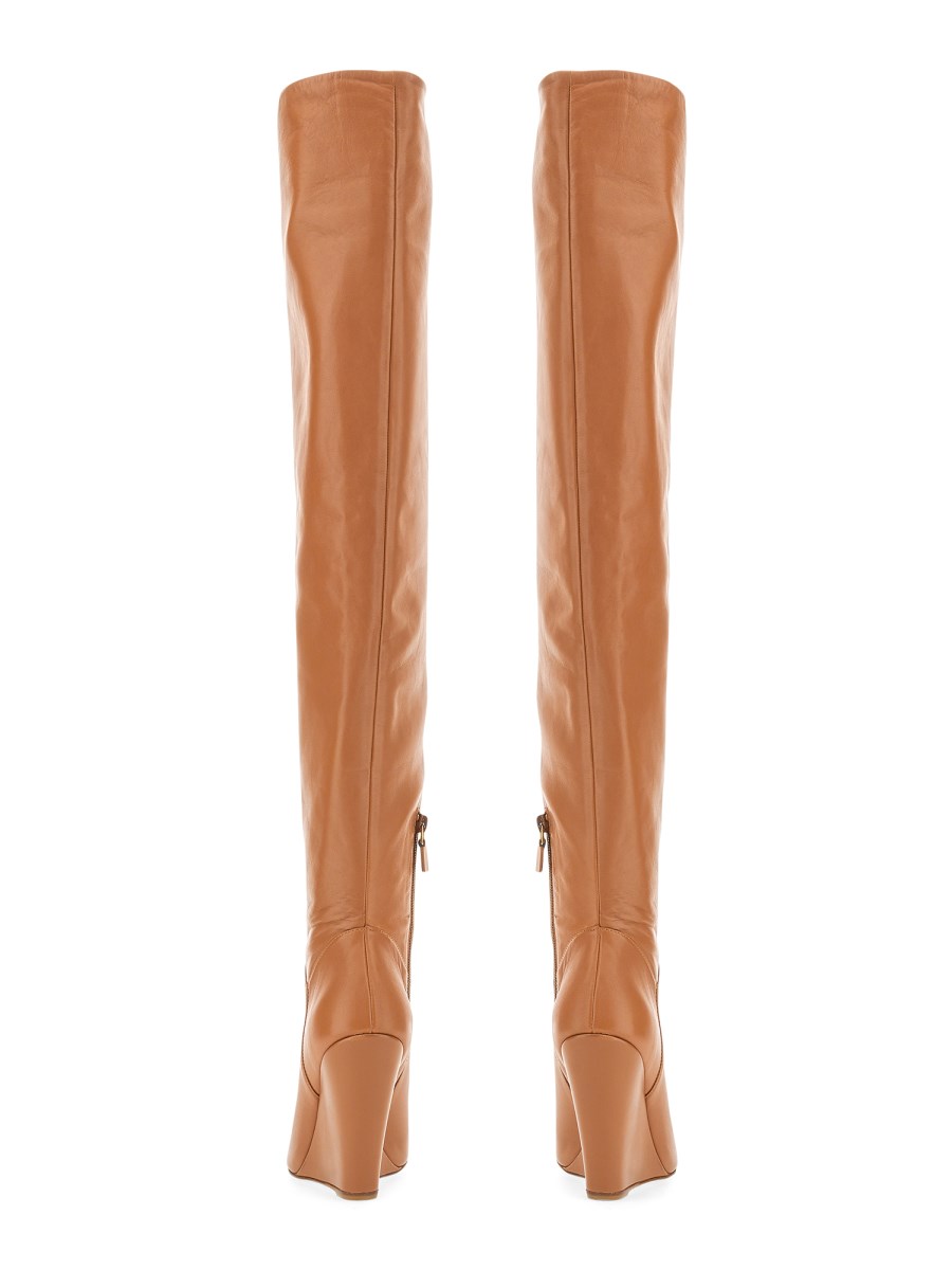STUART WEITZMAN STIVALE SALOON 100 WEDGE IN PELLE