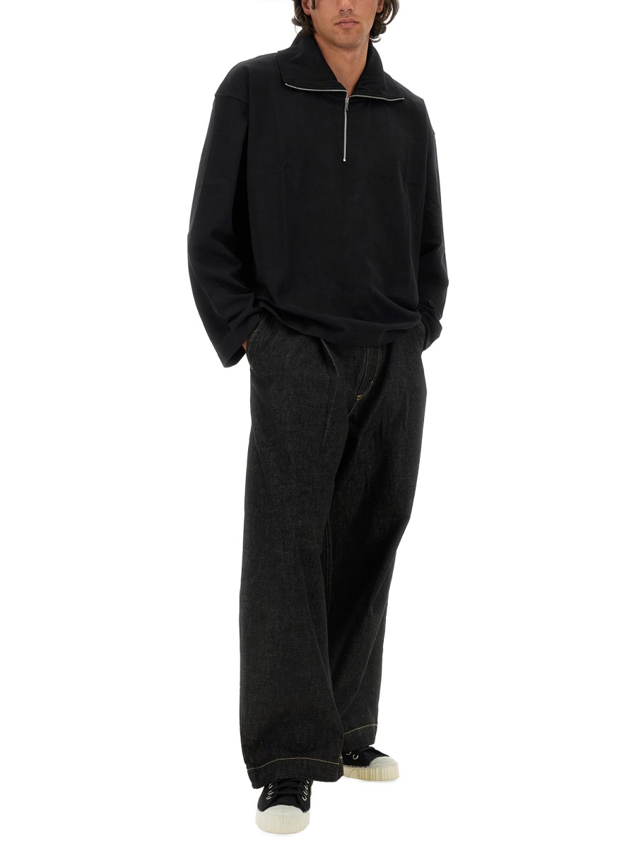STUDIO NICHOLSON FELPA IN COTONE CON ZIP