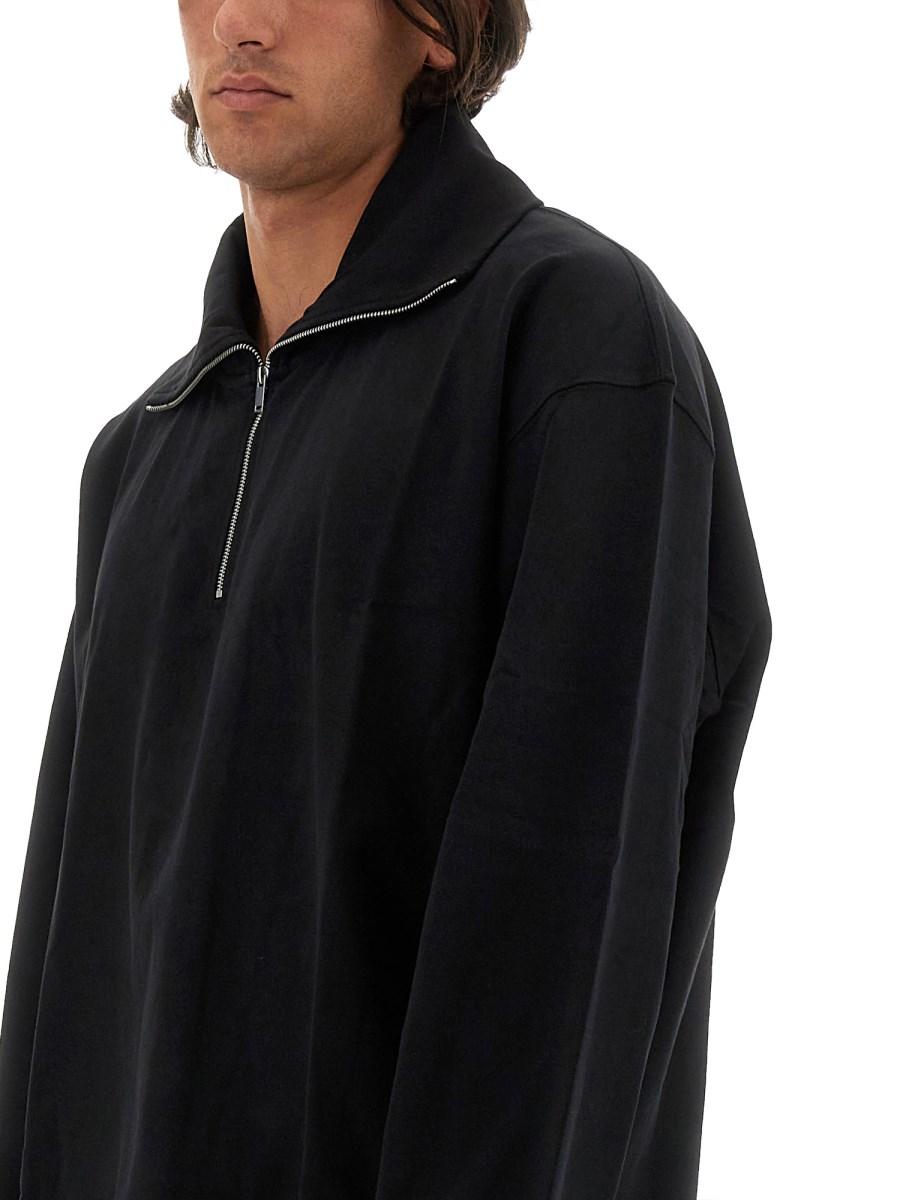 STUDIO NICHOLSON FELPA IN COTONE CON ZIP