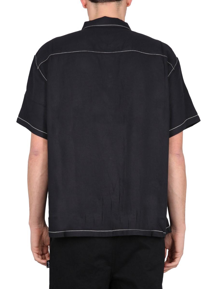 STUSSY CAMICIA IN VISCOSA CON CUCITURE A CONTRASTO
