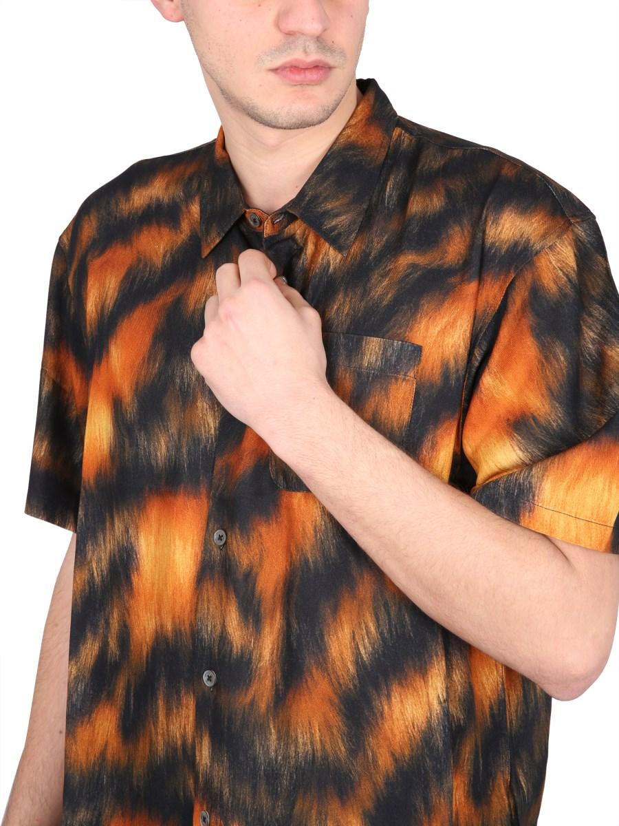 STUSSY CAMICIA IN VISCOSA CON STAMPA PELLICCIA