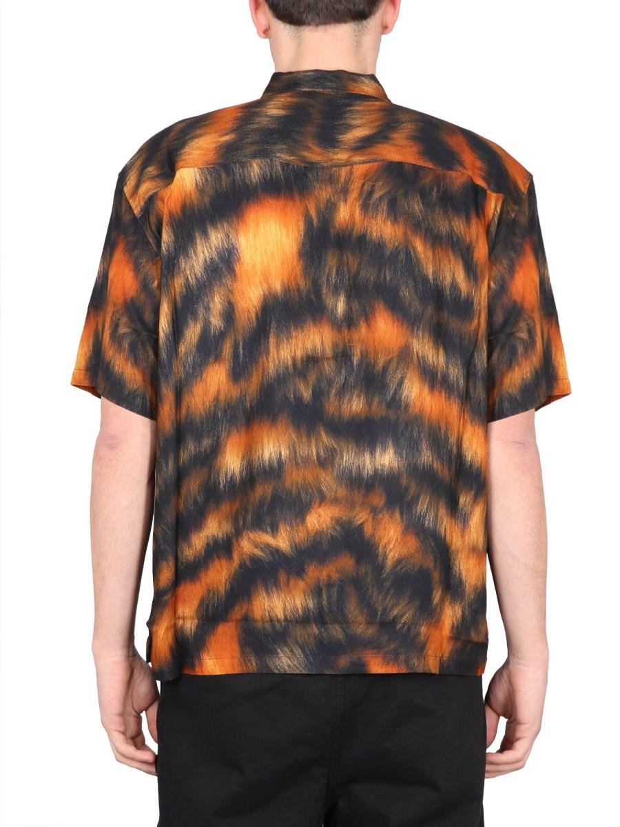 STUSSY CAMICIA IN VISCOSA CON STAMPA PELLICCIA