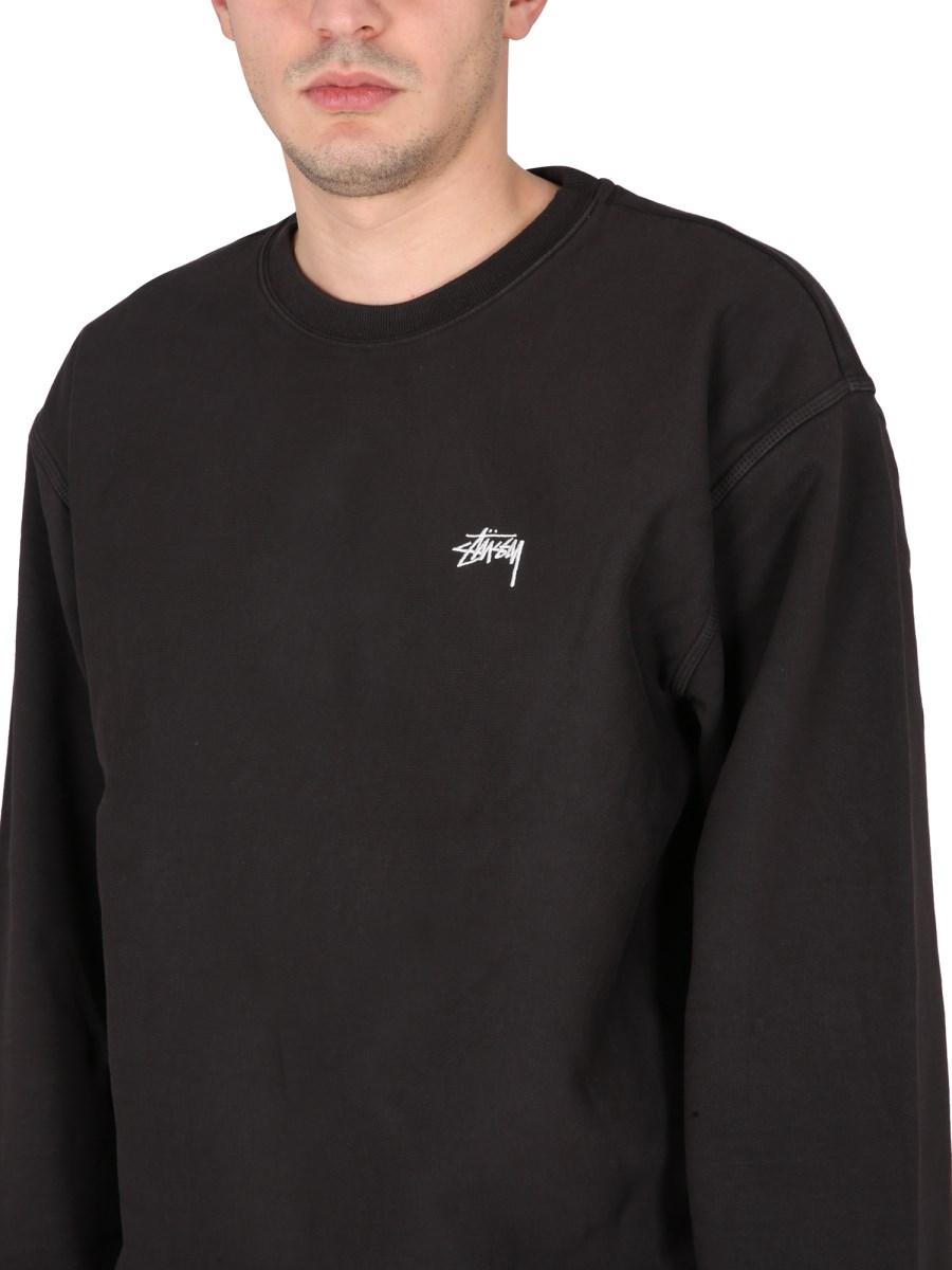 STUSSY FELPA IN COTONE CON RICAMO LOGO