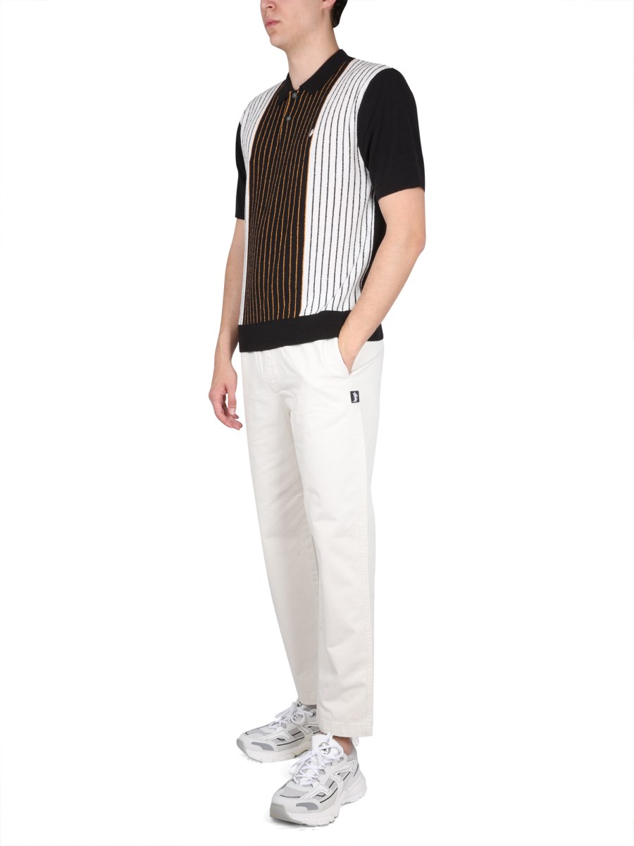 STUSSY POLO IN MAGLIA TESTURIZZATA
