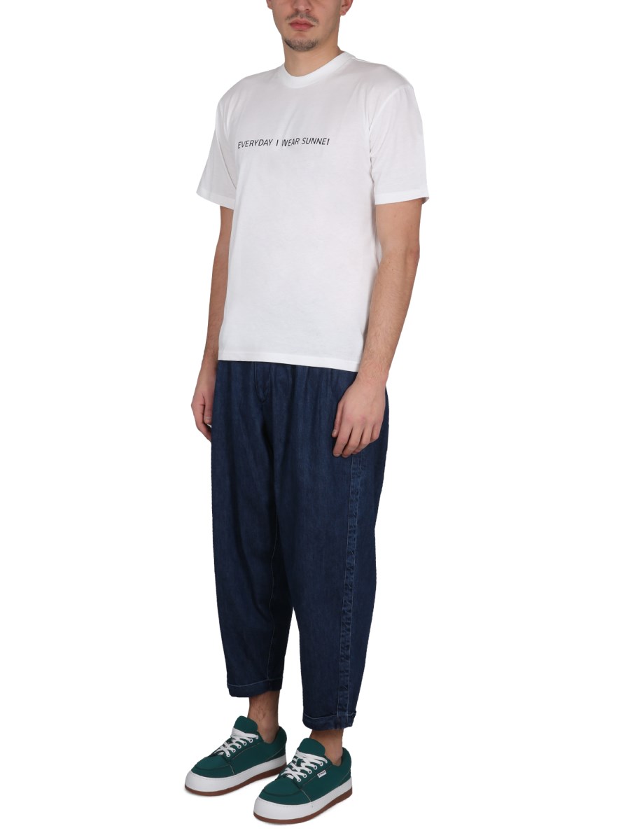 SUNNEI T-SHIRT IN JERSEY DI COTONE CON RICAMO LOGO