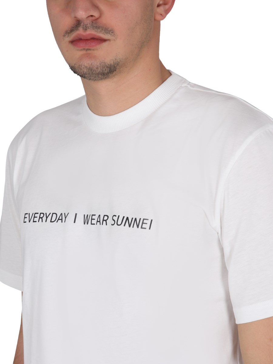 SUNNEI T-SHIRT IN JERSEY DI COTONE CON RICAMO LOGO