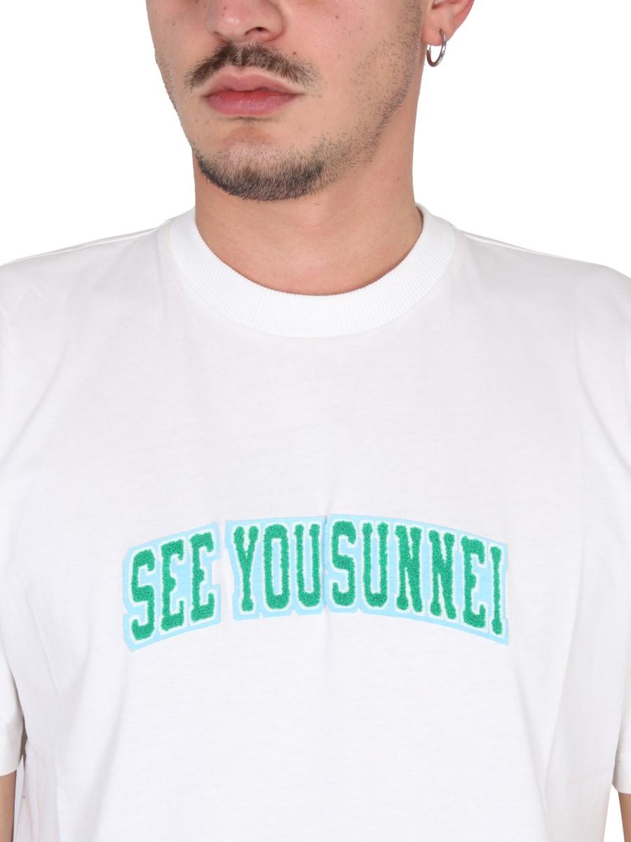 SUNNEI T-SHIRT "SEE YOU SUNNEI" IN JERSEY DI COTONE
