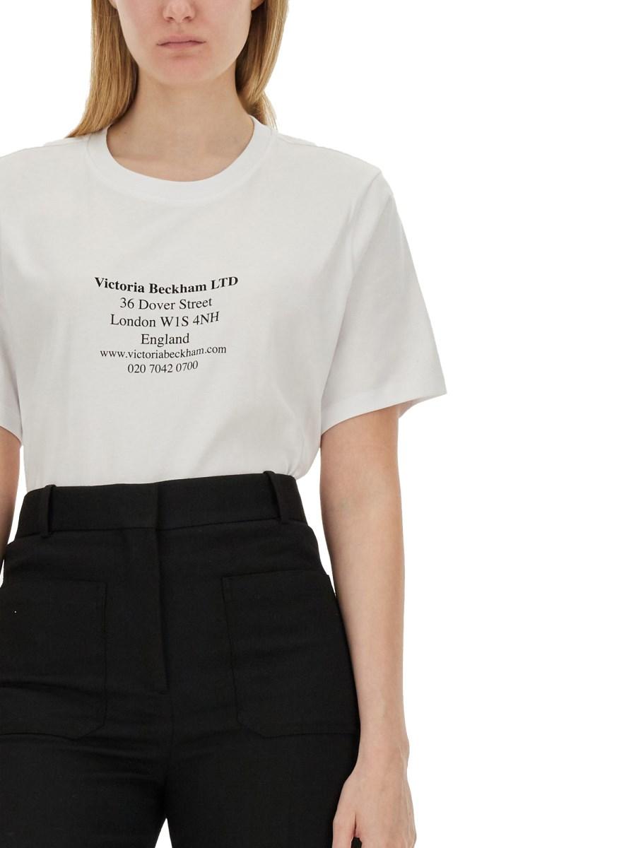 VICTORIA BECKHAM T-SHIRT ADDRESS IN JERSEY DI COTONE