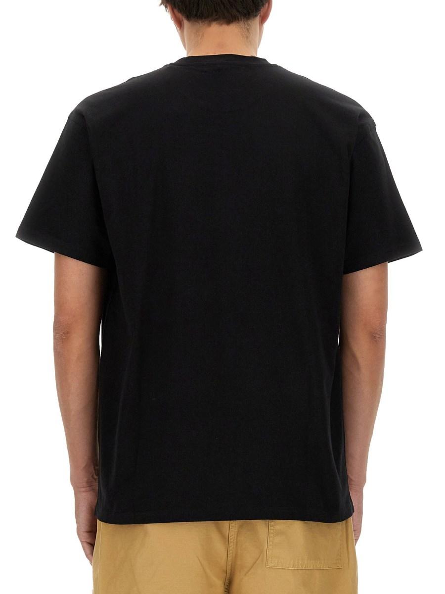 CARHARTT WIP T-SHIRT AMERICAN SCRIPT IN JERSEY DI COTONE BIOLOGICO CON RICAMO LOGO