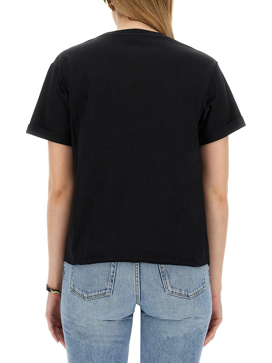 SAINT LAURENT T-SHIRT BOYFRIEND FIT IN COTONE CON LOGO